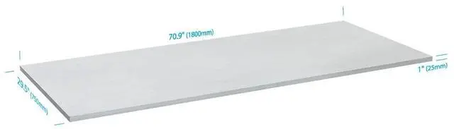 Alt view image 2 of 5 - Monoprice Table Top for Sit-Stand Height Adjustable Desk Frame, 6ft, White, Enough Room for PC or Laptop, Monitors, Keyboard - Workstream Collection