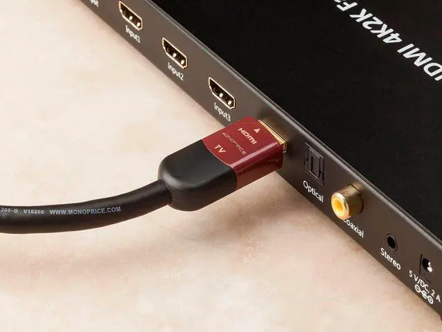 Alt view image 4 of 14 - Monoprice HDMI Cable - 25 Feet - Black | High Speed, Active Chipset, 4K@60Hz, HDR, 18 Gbps, CL2 - Cabernet Ultra Series