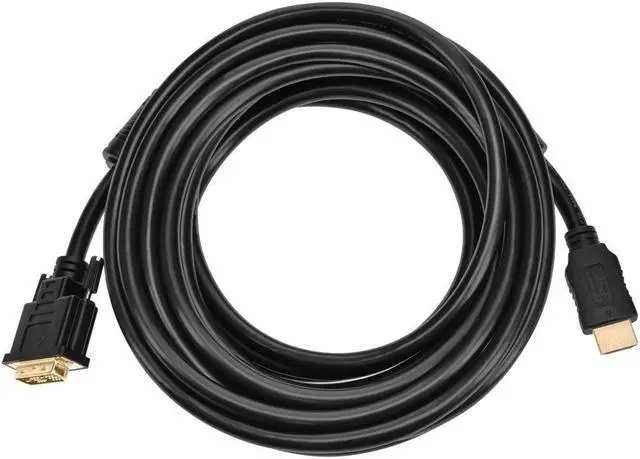 Alt view image 5 of 15 - Monoprice HDMI to DVI Adapter Cable - 15 Feet - Black | Standard, Ferrite Cores, 28AWG, Compatible with AVCHD / PlayStation 3 and More