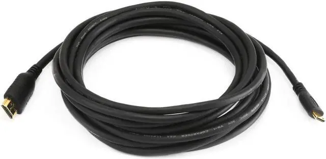 Main image of Monoprice Standard HDMI Cable - 15 Feet - Black | With HDMI Mini Connector, 1080i @ 60Hz, 4.95Gbps, 30AWG