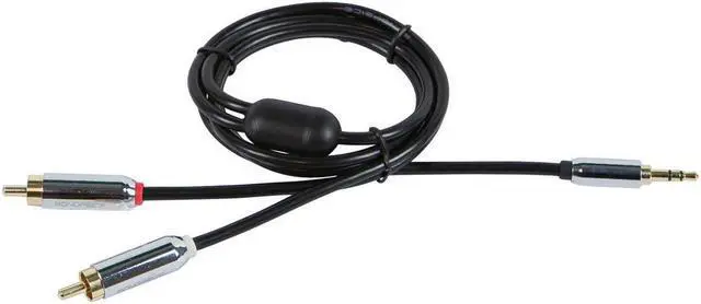 Alt view image 3 of 10 - Monoprice 3ft Designed for Mobile 3.5mm Stereo Male to RCA Stereo Male (Gold Plated) - Black