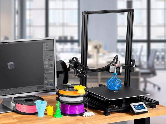 Alt view image 6 of 15 - Monoprice MP10 3D Printer - Black with (300 x 300 mm) Magnetic Heated Build Plate, Resume Printing Function, Assisted Leveling, and Touch Screen