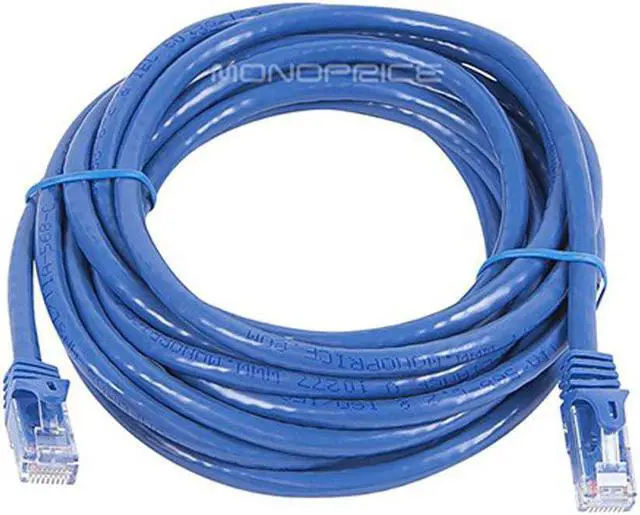 Alt view image 8 of 17 - Monoprice Cat6 Ethernet Patch Cable - 14 Feet - Blue | Network Internet Cord - RJ45, Stranded, 550Mhz, UTP, Pure Bare Copper Wire, 24AWG - Flexboot Series