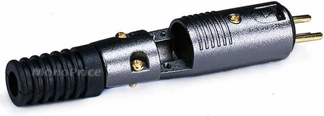 Alt view image 2 of 9 - Monoprice 3 Pin XLR Male Mic Connector Gold Plated Pins - Black With Strain Relief Boot For Smooth, Corrosion Free Connections.