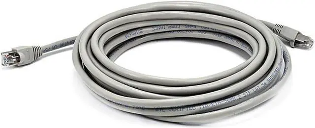 Main image of Monoprice Cat5e Ethernet Patch Cable - Network Internet Cord - RJ45, Stranded, 350Mhz, STP, Pure Bare Copper Wire, 24AWG, 25ft, Gray