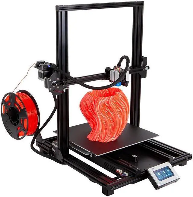 Main image of Monoprice MP10 3D Printer - Black with (300 x 300 mm) Magnetic Heated Build Plate, Resume Printing Function, Assisted Leveling, and Touch Screen