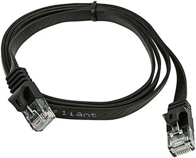 Alt view image 2 of 7 - Monoprice Cat5e Ethernet Patch Cable - 3 Feet - Black | Network Internet Cord - RJ45, Flat,Stranded, 350Mhz, UTP, Pure Bare Copper Wire, 30AWG
