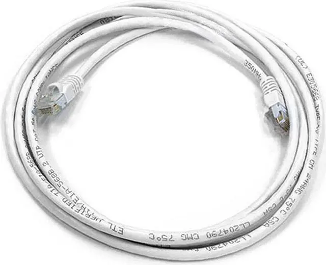 Main image of Monoprice Cat6 Ethernet Patch Cable - Network Internet Cord - RJ45, Stranded, 550Mhz, UTP, Pure Bare Copper Wire, 24AWG, 7ft, White