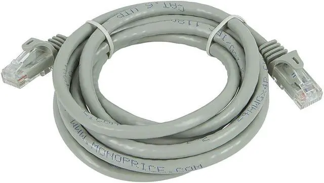 Alt view image 3 of 10 - Monoprice Cat6 Ethernet Patch Cable - 7 Feet - Gray | Network Internet Cord - RJ45, Stranded, 550Mhz, UTP, Pure Bare Copper Wire, 24AWG - Flexboot Series