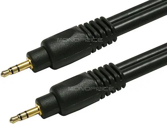Alt view image 3 of 6 - A/V Cable, 3.5mm M/M cable, Black,3ft MONOPRICE 5576