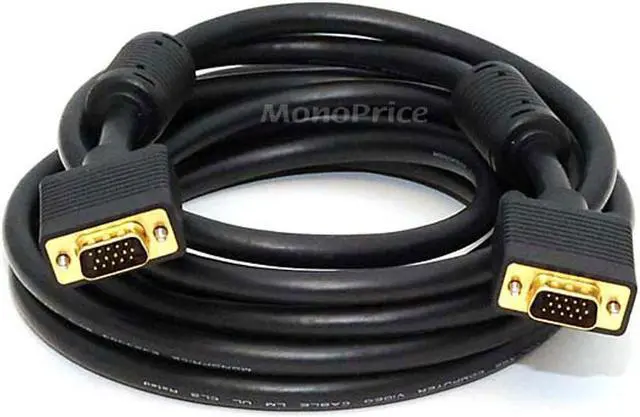 Main image of Monoprice Super VGA Cable - 15 Feet - Male to Male With Ferrites For In-Wall Installation | Gold Plated, CL2 Rated