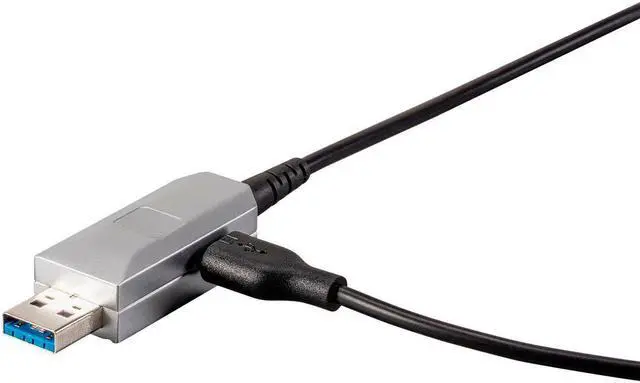 Alt view image 3 of 7 - Monoprice USB-A to USB-A Female 3.0 Extension Cable - 32.8 Feet - Black | Fiber Optic - SlimRun