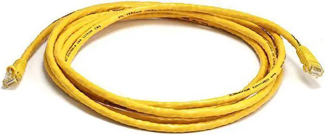 Main image of Monoprice Cat6 Ethernet Patch Cable - Network Internet Cord - RJ45, Stranded, 550Mhz, UTP, Pure Bare Copper Wire, 24AWG, 10ft, Yellow