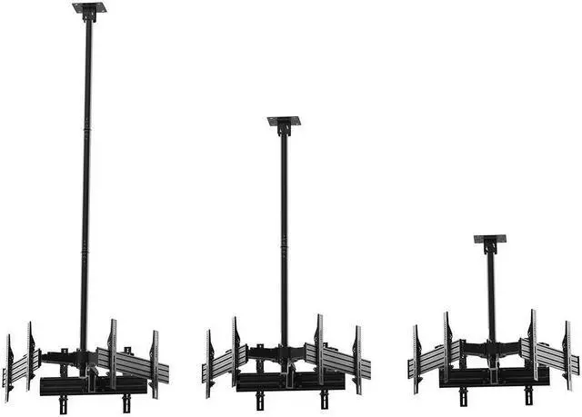 Alt view image 5 of 7 - Monoprice Triple Sided Ceiling TV Mount Bracket, For TVs 32 to 65 Inches, Max Weight 66lbs per Screen