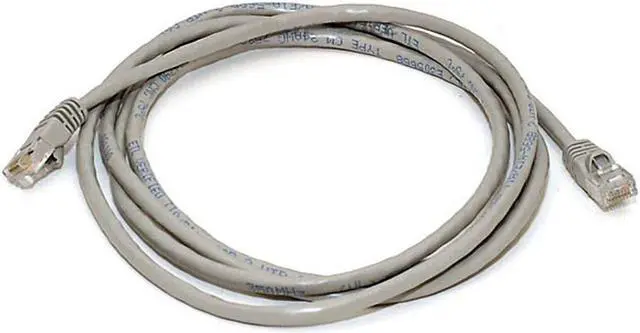 Main image of Monoprice Cat5e Ethernet Patch Cable - 7 Feet - Gray | Network Internet Cord - RJ45, Stranded, 350Mhz, UTP, Pure Bare Copper Wire, Crossover, 24AWG