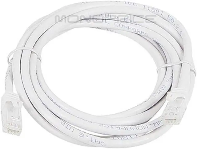 Alt view image 2 of 10 - Monoprice Cat6 Ethernet Patch Cable - 10 Feet - White | Network Internet Cord - RJ45, Stranded, 550Mhz, UTP, Pure Bare Copper Wire, 24AWG - Flexboot Series