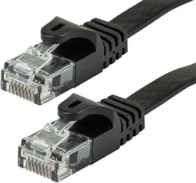Alt view image 2 of 14 - Monoprice Cat5e Ethernet Patch Cable - 25 Feet - Black | Network Internet Cord - RJ45, Flat,Stranded, 350Mhz, UTP, Pure Bare Copper Wire, 30AWG