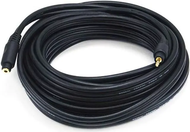 Main image of Monoprice 105591 25-Feet Premium Stereo Male to Stereo Female 22AWG Extension Cable - Black