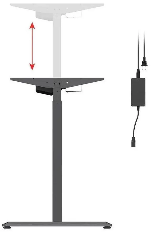 Alt view image 3 of 5 - Monoprice Height Adjustable Sit Stand Riser Table Desk Frame - Black With Electric Single Motor, Compatible With Desktops From 39 Inches Up To 63 Inches Wide - Workstream Collection