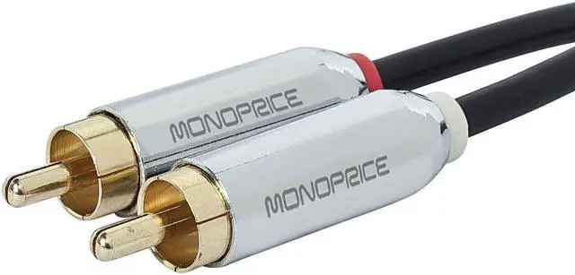 Alt view image 2 of 10 - Monoprice 3ft Designed for Mobile 3.5mm Stereo Male to RCA Stereo Male (Gold Plated) - Black