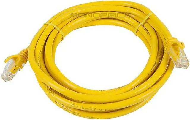 Alt view image 3 of 13 - Monoprice Cat6 Ethernet Patch Cable - 10 Feet - Yellow | Network Internet Cord - RJ45, Stranded, 550Mhz, UTP, Pure Bare Copper Wire, 24AWG - Flexboot Series