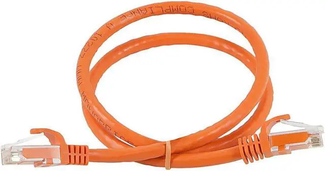 Alt view image 3 of 8 - Monoprice Cat6 Ethernet Patch Cable - 1 Feet - Orange | Network Internet Cord - Snagless RJ45, Stranded, 550Mhz, UTP, Pure Bare Copper Wire, 24AWG - Flexboot Series