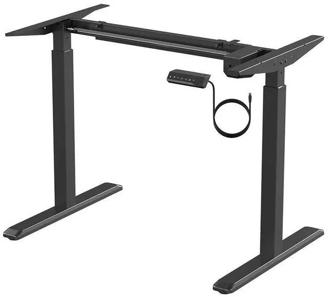 Main image of Monoprice Height Adjustable Sit Stand Riser Table Desk Frame - Black With Electric Single Motor, Compatible With Desktops From 39 Inches Up To 63 Inches Wide - Workstream Collection