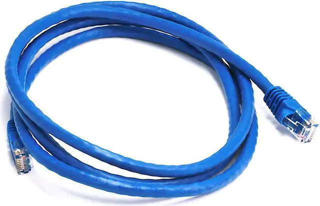 Main image of Monoprice Cat5e Ethernet Patch Cable - 5 Feet - Blue | Network Internet Cord - RJ45, Stranded, 350Mhz, UTP, Pure Bare Copper Wire, 24AWG