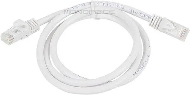 Alt view image 2 of 11 - Monoprice Cat6 Ethernet Patch Cable - 3 Feet - White | Network Internet Cord - RJ45, Stranded, 550Mhz, UTP, Pure Bare Copper Wire, 24AWG - Flexboot Series