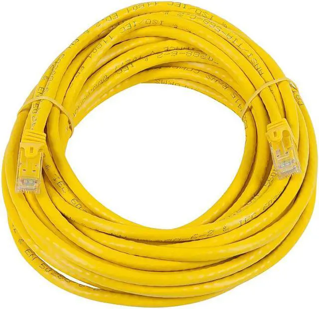 Alt view image 2 of 8 - Monoprice Cat6 Ethernet Patch Cable - 20 Feet - Yellow | Network Internet Cord - Snagless RJ45, Stranded, 550Mhz, UTP, Pure Bare Copper Wire, 24AWG - Flexboot Series