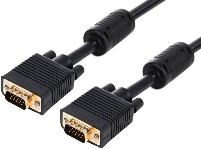 Alt view image 4 of 17 - Monoprice Super VGA Monitor Cable - 6 Feet - Black | Male to Male with Ferrite Cores (Gold Plated)