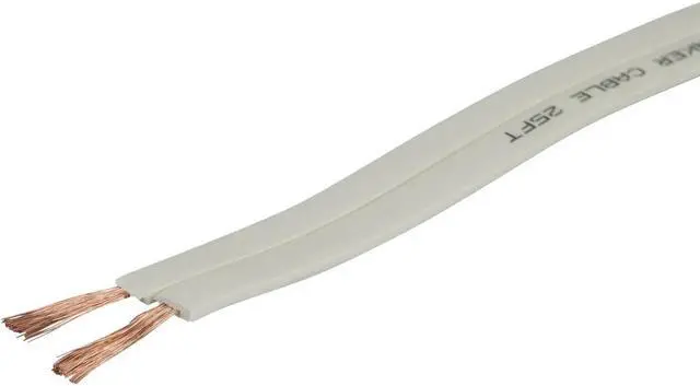 Main image of Monoprice Speaker Wire, Flat CL2 Rated, 2-Conductor, 16AWG, 50ft