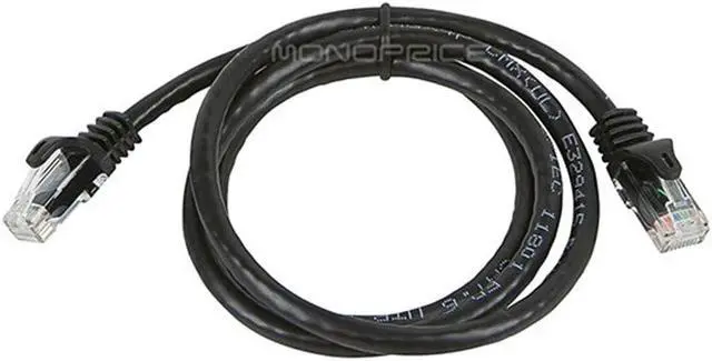 Alt view image 5 of 12 - Monoprice Cat6 Ethernet Patch Cable - 3 Feet - Black | Network Internet Cord - RJ45, Stranded, 550Mhz, UTP, Pure Bare Copper Wire, 24AWG - Flexboot Series