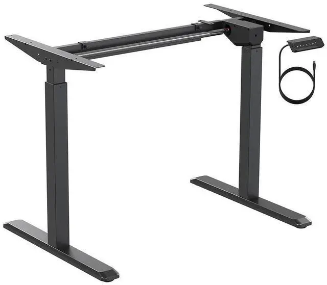 Alt view image 2 of 5 - Monoprice Height Adjustable Sit Stand Riser Table Desk Frame - Black With Electric Single Motor, Compatible With Desktops From 39 Inches Up To 63 Inches Wide - Workstream Collection
