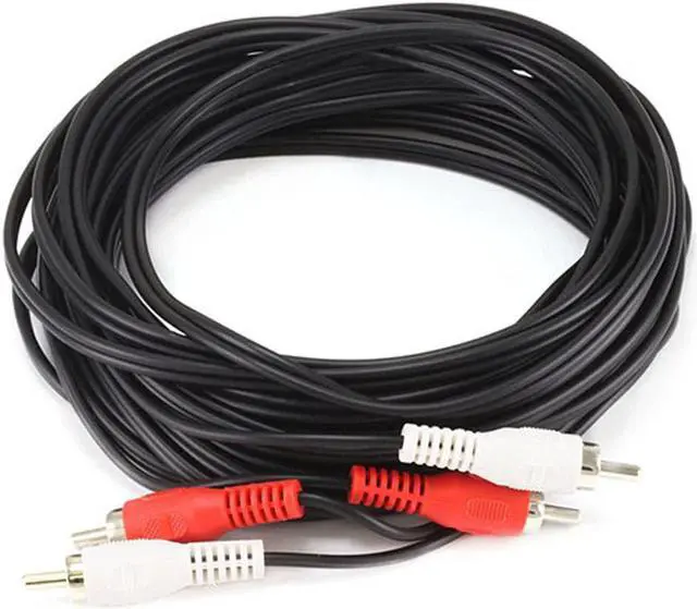 Main image of Monoprice Audio Cables - 12 Feet - Black | 2 RCA Plug to 2 RCA Plug, Male to Male