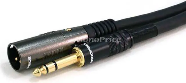 Alt view image 2 of 7 - Monoprice XLR Male to 1/4in TRS Male Cable - 3 Feet | 16AWG, Gold Plated - Premier Series