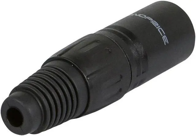 Alt view image 2 of 6 - Monoprice 5-Pin Male DMX Connector - Black | Anodized Aluminum With A Plastic Cap, Rubber Strain Relief Boot, And Three Solder Cup Connectors