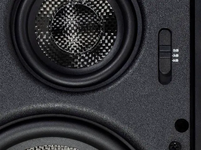 Alt view image 3 of 14 - Monoprice 3-Way Carbon Fiber In-Wall Speakers - 6.5 Inch (Pair) With Magnetic Grille - Alpha Series