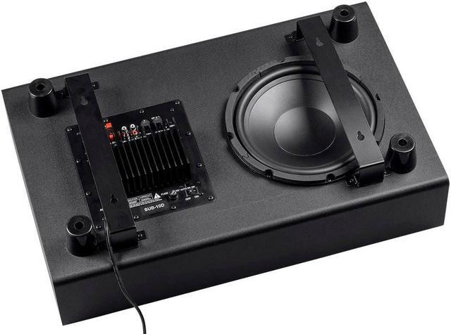 Alt view image 4 of 6 - Monoprice SSW-10 Powered Slim 10 Inch Subwoofer - Black | 150 Watt, Low Profile, Powerful Amp, Low pass