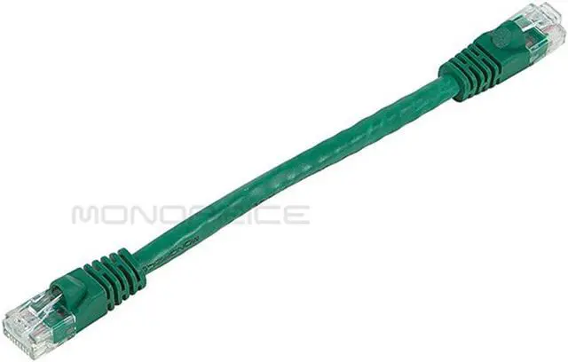 Alt view image 2 of 5 - Monoprice Cat6 Ethernet Patch Cable - 0.5 Feet - Green | Network Internet Cord - RJ45, Stranded, 550Mhz, UTP, Pure Bare Copper Wire, 24AWG - Flexboot Series