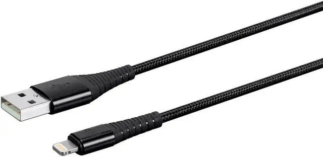 Alt view image 2 of 6 - Monoprice AtlasFlex Series Durable MFi Certified Lightning to USB Type-A Charge & Sync Kevlar-Reinforced Nylon-Bra