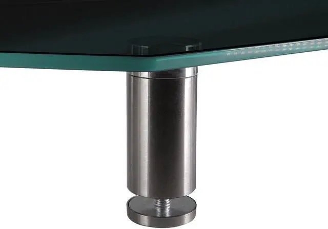 Alt view image 4 of 9 - Monoprice Medium Multimedia Desktop Stand, Black Glass 25.6" x 11.0" - Stand & Riser, Desktop TV Stand, Dual Monitors w/ Height Adjustable Legs