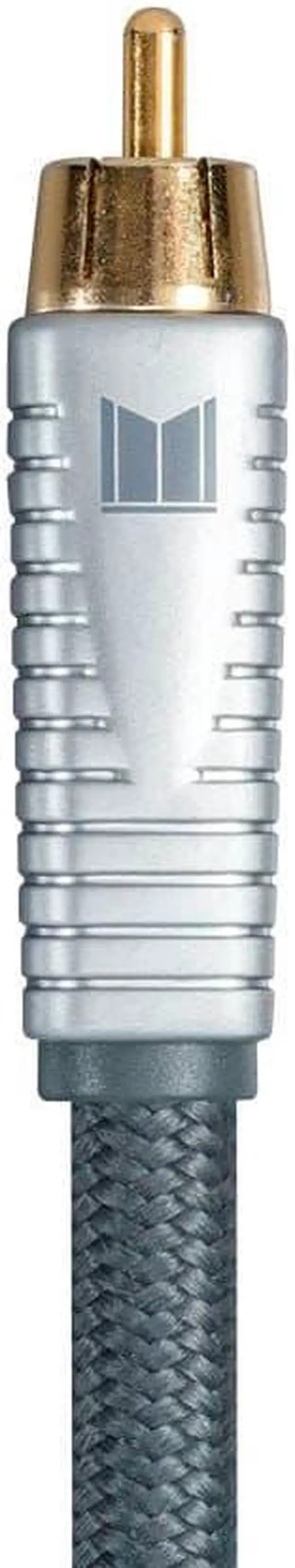 Alt view image 4 of 5 - Monolith RCA Cable - Silver - 6 Feet Chord, 24K Gold Plated Connectors, AL foil, OFC Copper Braided Shield