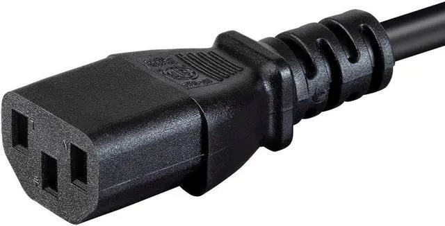 Alt view image 3 of 8 - Monoprice Power Cord - 8 Feet - Black | NEMA 5-15P to IEC-320-C13, 18AWG, 10A, SVT, 125V