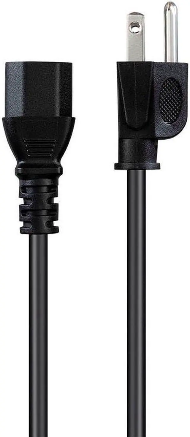 Alt view image 2 of 8 - Monoprice Power Cord - 8 Feet - Black | NEMA 5-15P to IEC-320-C13, 18AWG, 10A, SVT, 125V