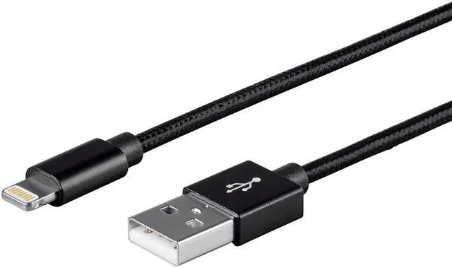 Alt view image 2 of 6 - Monoprice Palette Series MFi Certified Lightning to USB Charge & Sync Cable, 6ft Black