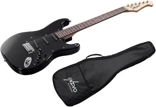 Alt view image 2 of 6 - Monoprice Indio Cali Classic Electric Guitar - Black, With Gig Bag