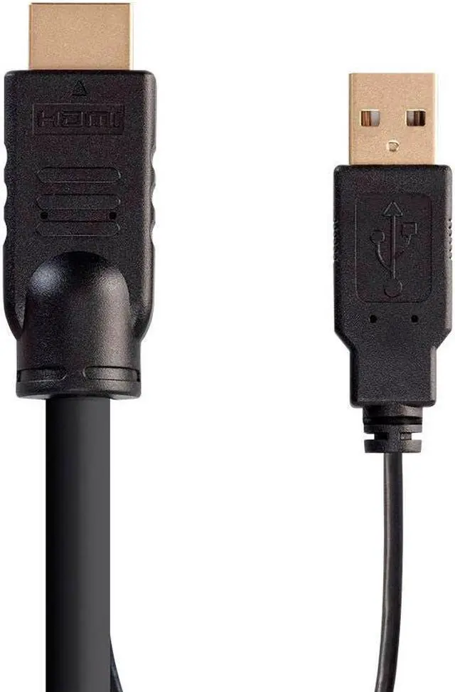 Alt view image 5 of 6 - Monoprice HDMI USB Combo Cable - 6 Feet, HDR, 4K@60Hz, Dual Head HDMI To HDMI Combo Cable, for KVM Switches - Switch Series