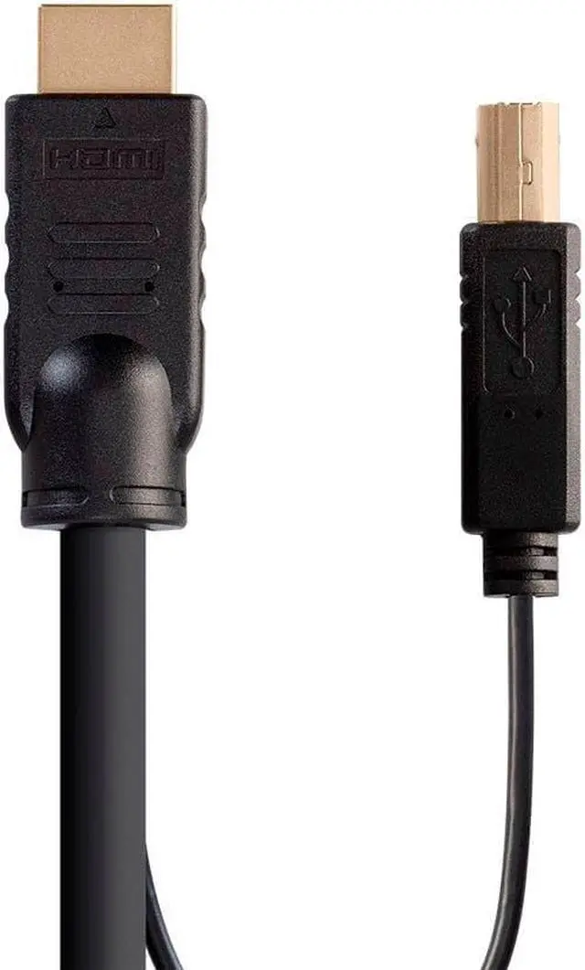 Alt view image 6 of 6 - Monoprice HDMI USB Combo Cable - 6 Feet, HDR, 4K@60Hz, Dual Head HDMI To HDMI Combo Cable, for KVM Switches - Switch Series