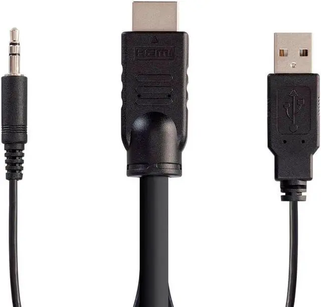 Alt view image 5 of 6 - Monoprice HDMI USB 3.5mm Audio Combo Cable - 1.5 Feet, 4K@60Hz, HDR, for KVM Switches - Switch Series